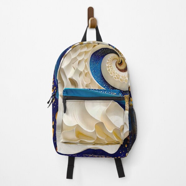 Item preview, Spiral Galaxy Shell Design in Blue and Gold designed and sold by Vicky Brago-Mitchell®.