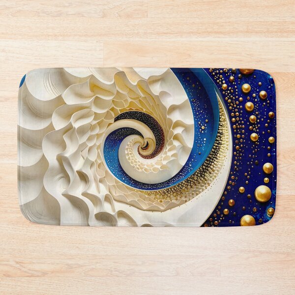 Item preview, Spiral Galaxy Shell Design in Blue and Gold designed and sold by Vicky Brago-Mitchell®.