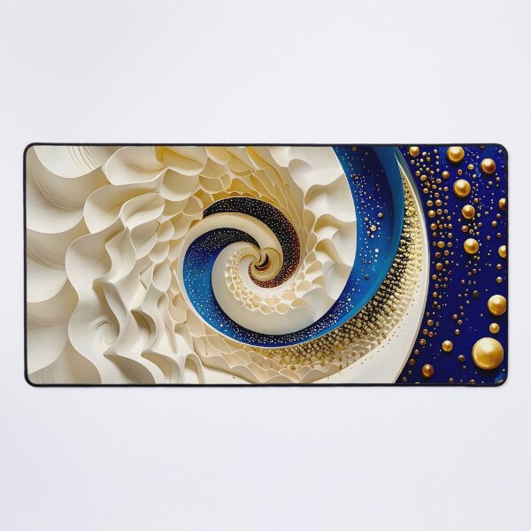 Item preview, Spiral Galaxy Shell Design in Blue and Gold designed and sold by Vicky Brago-Mitchell®.