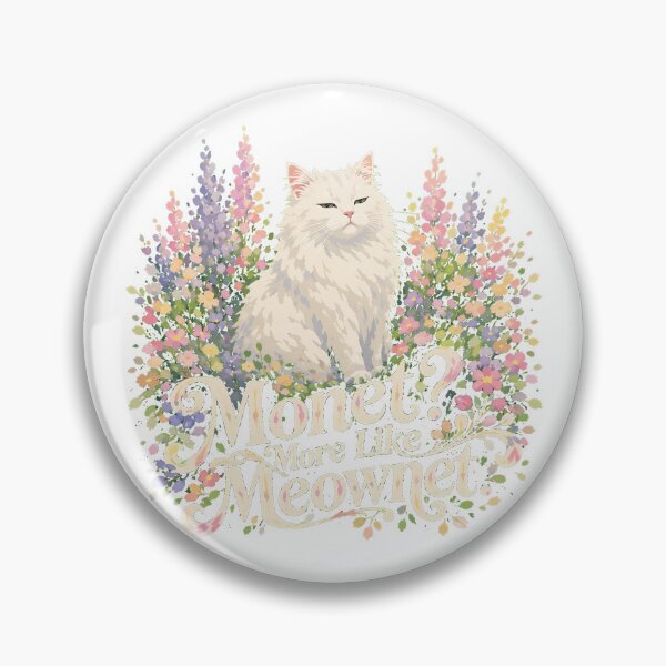 Item preview, Impressionist Monet Cat Pun Pastel Floral Meownet designed and sold by chattsuede.
