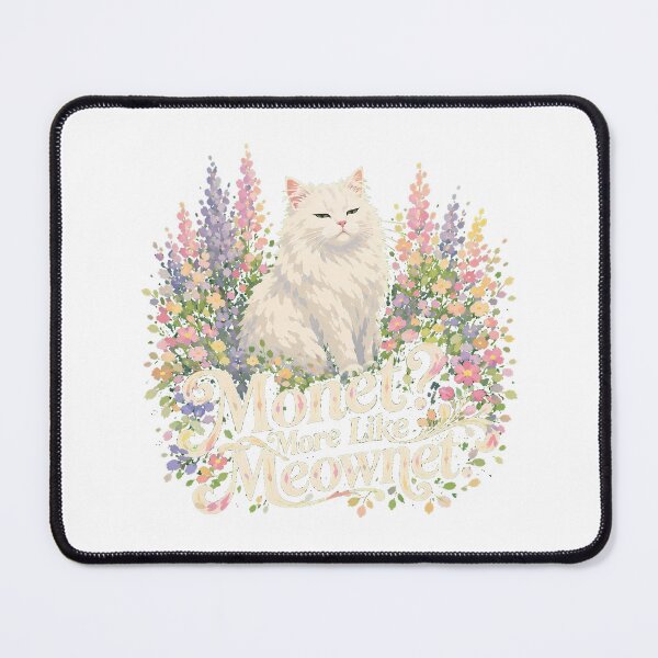 Item preview, Impressionist Monet Cat Pun Pastel Floral Meownet designed and sold by chattsuede.