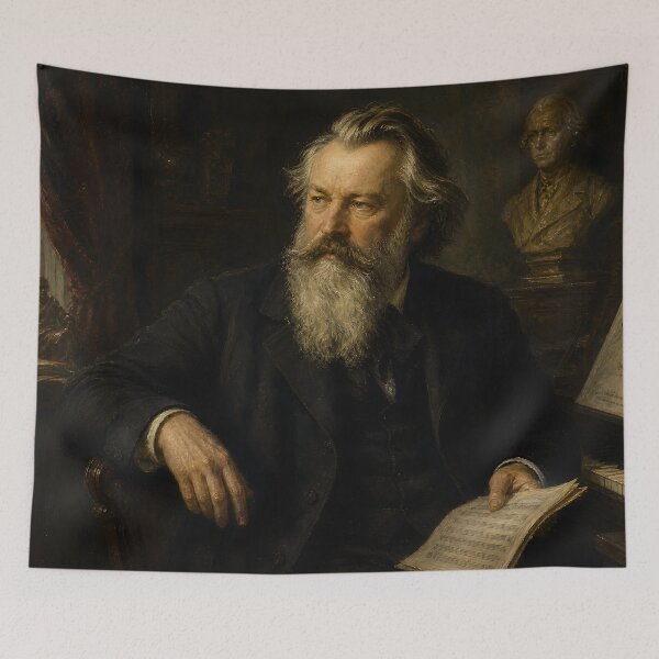 Item preview, Classical Master: Johannes Brahms Vintage Oil Painting - Profound Harmony designed and sold by DoReMiStudio.