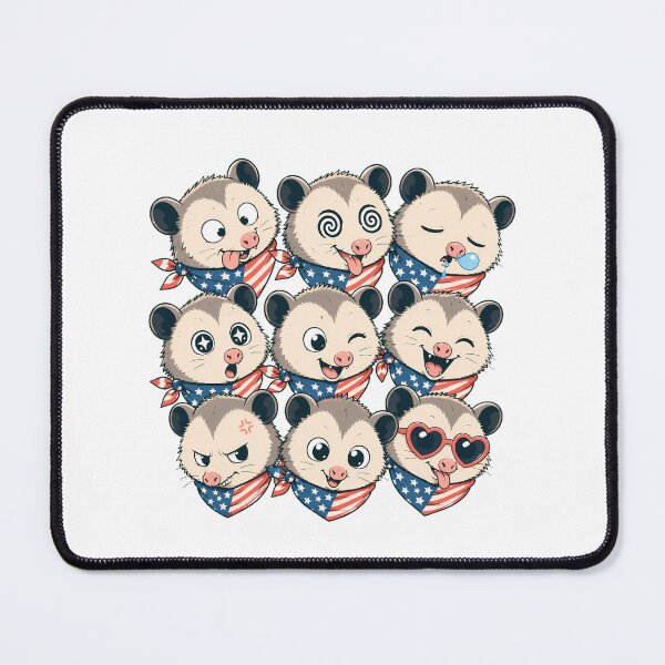 Item preview, Patriotic Opossum Faces Cartoon Emoji 4th Of July designed and sold by chattsuede.