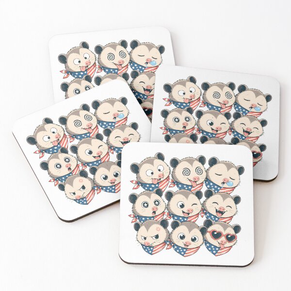 Item preview, Patriotic Opossum Faces Cartoon Emoji 4th Of July designed and sold by chattsuede.