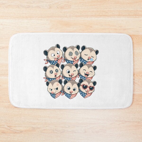 Item preview, Patriotic Opossum Faces Cartoon Emoji 4th Of July designed and sold by chattsuede.