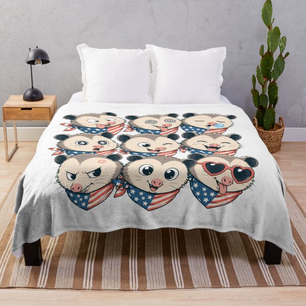 Item preview, Patriotic Opossum Faces Cartoon Emoji 4th Of July designed and sold by chattsuede.