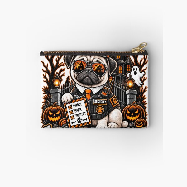Item preview, Spooky Guard Dog Certified Cutie Pug Halloween Security Dog Shirt designed and sold by KnrNazimTHRE4DS.