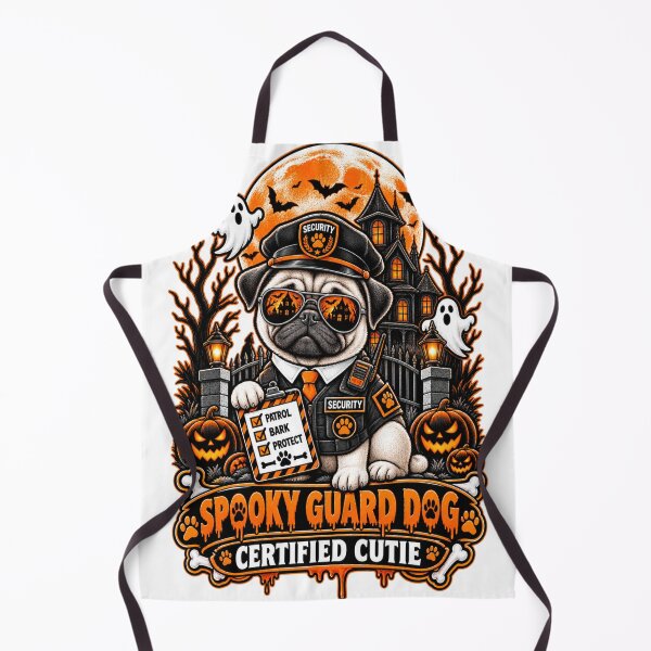 Item preview, Spooky Guard Dog Certified Cutie Pug Halloween Security Dog Shirt designed and sold by KnrNazimTHRE4DS.