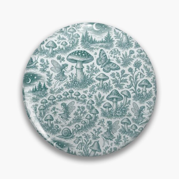 Item preview, Fairy Ring Toile Seamless Pattern | Vintage Mushroom Forager Toile Repeat designed and sold by StickyGuys.