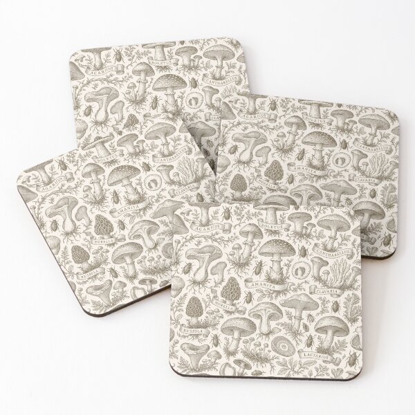 Item preview, Vintage Mushroom Toile Seamless Pattern | Vintage Mushroom Forager Toile Repeat designed and sold by StickyGuys.