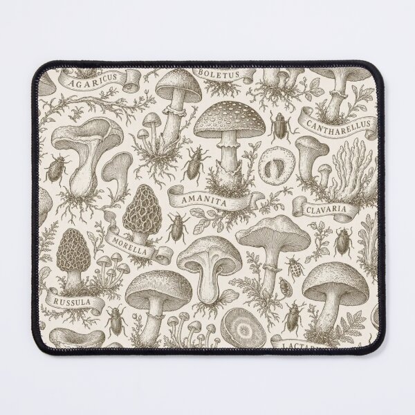 Item preview, Vintage Mushroom Toile Seamless Pattern | Vintage Mushroom Forager Toile Repeat designed and sold by StickyGuys.