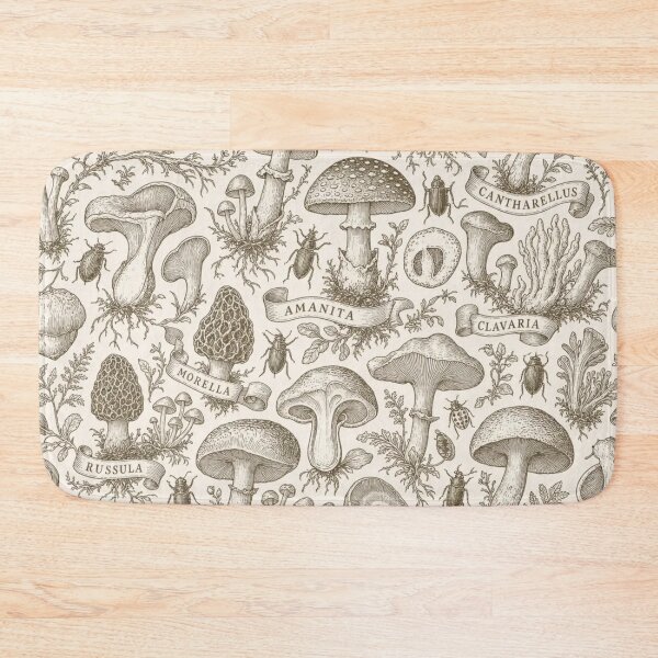 Item preview, Vintage Mushroom Toile Seamless Pattern | Vintage Mushroom Forager Toile Repeat designed and sold by StickyGuys.