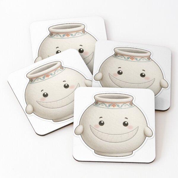 Item preview, Moon Jar Guardian Mascot — Cute Korean Pottery Sticker designed and sold by radou88.