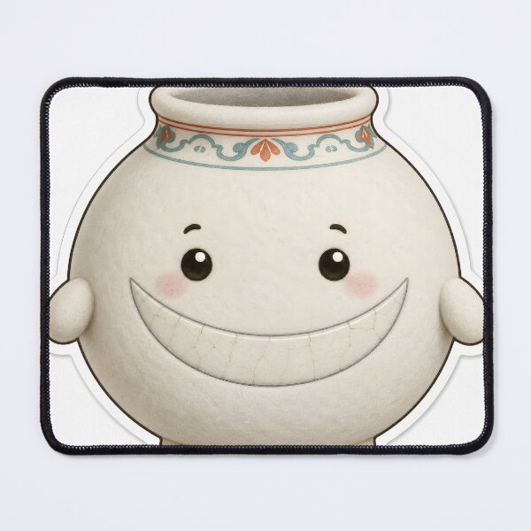 Item preview, Moon Jar Guardian Mascot — Cute Korean Pottery Sticker designed and sold by radou88.