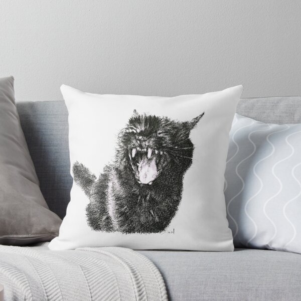 Item preview, Yawning/Yelling Cute Fluffy Black Cat (2) designed and sold by artxsian.