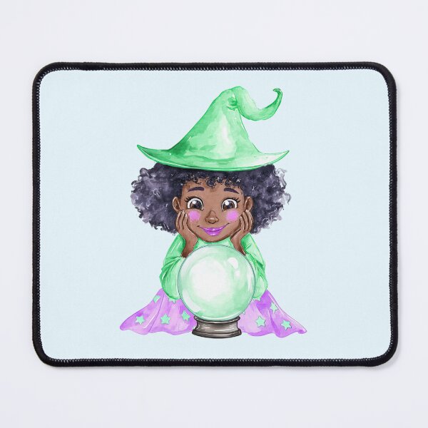 Item preview, Cute Black Witch Girl with Crystal Ball – Magical Halloween designed and sold by SweetLilith.