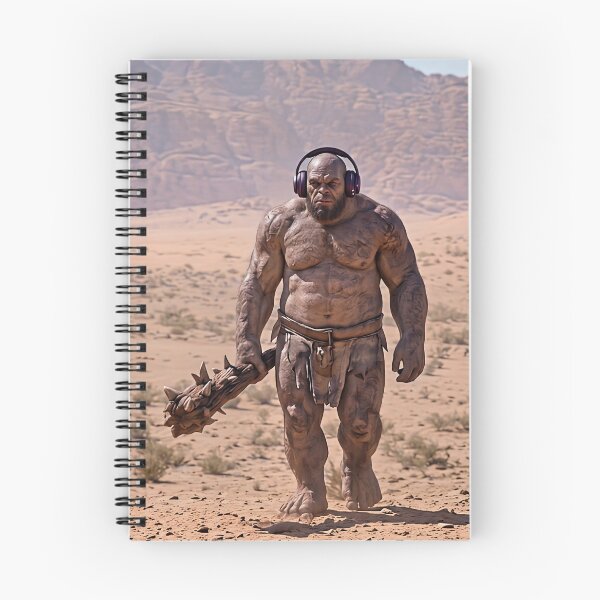Item preview, Desert Giant with Headphones – Funny Fantasy Ogre Art designed and sold by simple..shop.