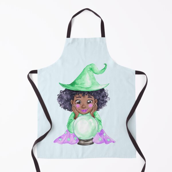 Item preview, Cute Black Witch Girl with Crystal Ball – Magical Halloween designed and sold by SweetLilith.