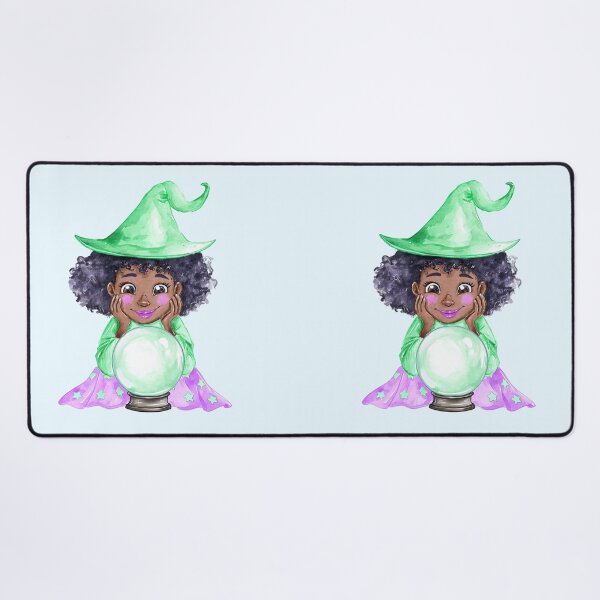 Item preview, Cute Black Witch Girl with Crystal Ball – Magical Halloween designed and sold by SweetLilith.