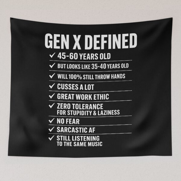 Item preview, Gen X Defined 45-60 Years Old Funny Generation X Checklist designed and sold by JamesCrArt.