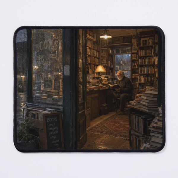 Item preview, Rainy Night at the Old Bookshop designed and sold by optimusprime39.