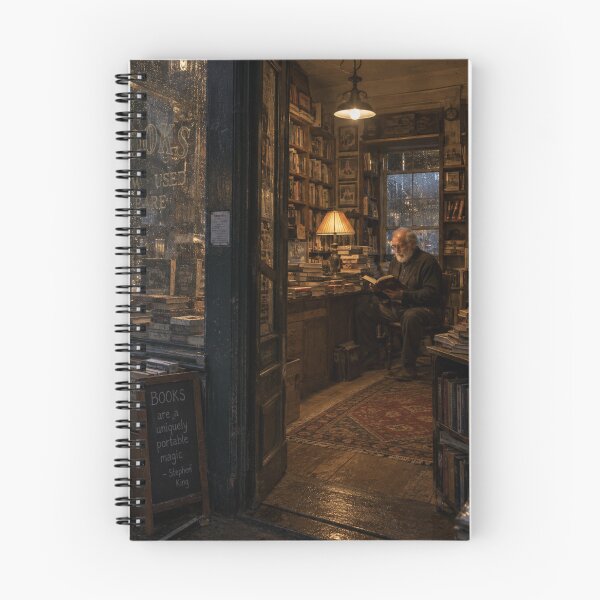 Item preview, Rainy Night at the Old Bookshop designed and sold by optimusprime39.