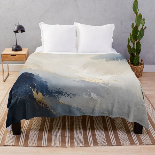 Item preview, Navy Blue Gold Abstract Painting Luxury Fluid Marble Art designed and sold by Kimos Creative Store.