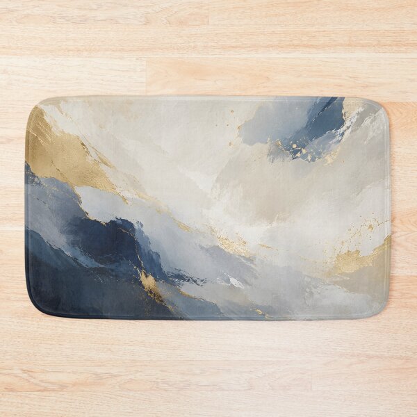 Item preview, Navy Blue Gold Abstract Painting Luxury Fluid Marble Art designed and sold by Kimos Creative Store.
