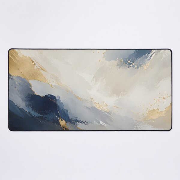 Item preview, Navy Blue Gold Abstract Painting Luxury Fluid Marble Art designed and sold by Kimos Creative Store.