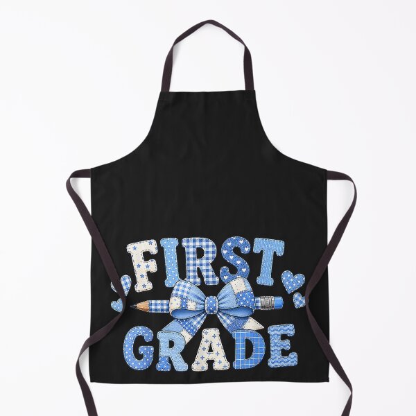 Item preview, 1st First Grade Back to School Blue Bow Coquette Patchwork designed and sold by CriseldaBruning.