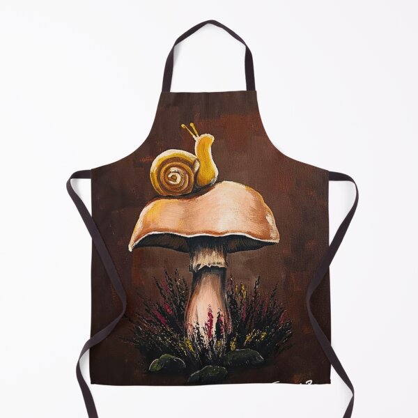 Item preview, Golden Snail on Vintage Woodland Mushroom Painting designed and sold by ArtistsAtticWI.