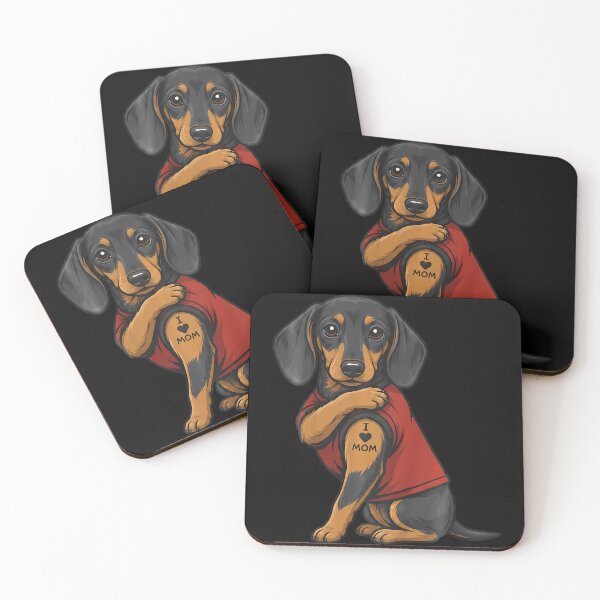 Item preview, I Love Mom Tattoed Dog Mama Dachshund Owner Dog Lover designed and sold by JamesCrArt.