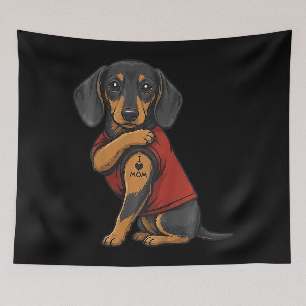 Item preview, I Love Mom Tattoed Dog Mama Dachshund Owner Dog Lover designed and sold by JamesCrArt.