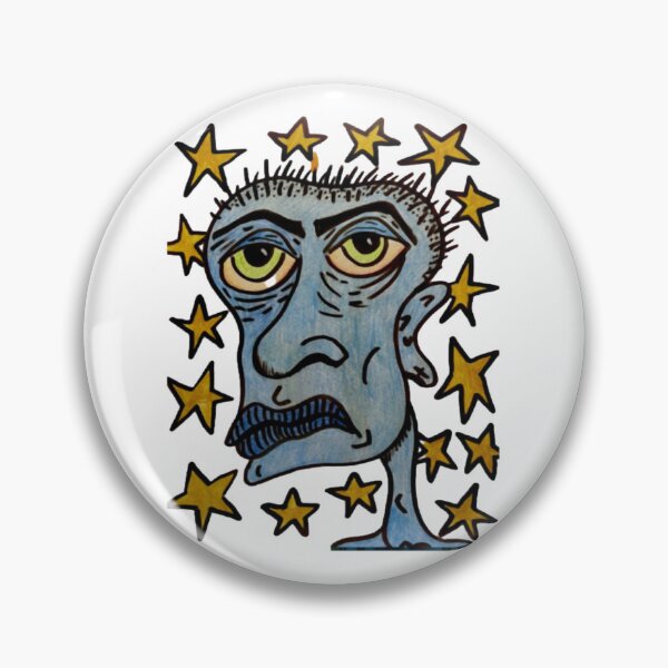 Item preview, Starry Blue Face Trippy Abstract Yellow Stars Graphic designed and sold by andymcdart.
