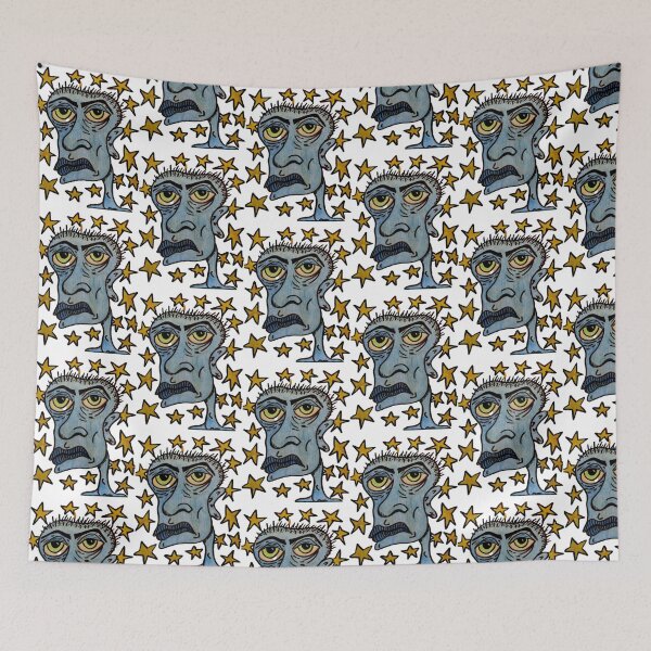 Item preview, Starry Blue Face Trippy Abstract Yellow Stars Graphic designed and sold by andymcdart.