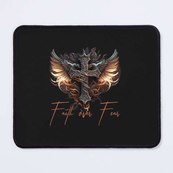 Item preview, Biker Angel Wings Christian Cross Faith Over Fear designed and sold by FrankIsabel.