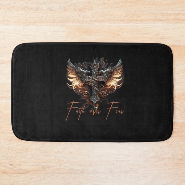 Item preview, Biker Angel Wings Christian Cross Faith Over Fear designed and sold by FrankIsabel.