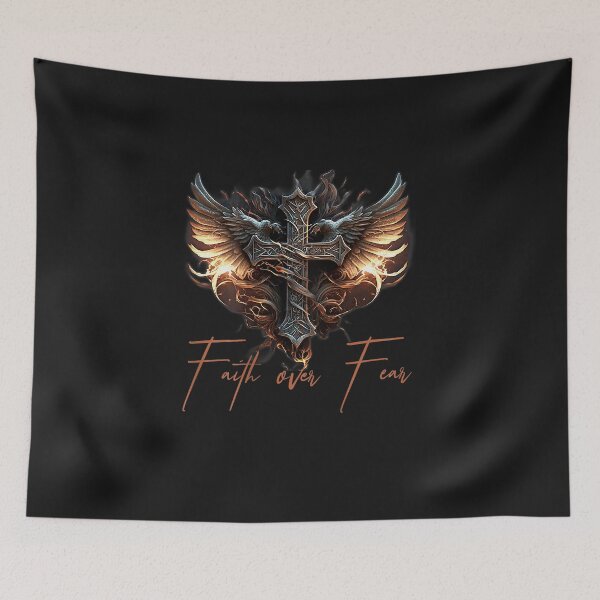 Item preview, Biker Angel Wings Christian Cross Faith Over Fear designed and sold by FrankIsabel.