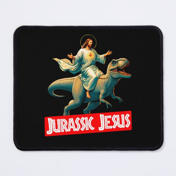 Item preview, Jesus Christ Riding T-Rex designed and sold by CuteIdeaArt.