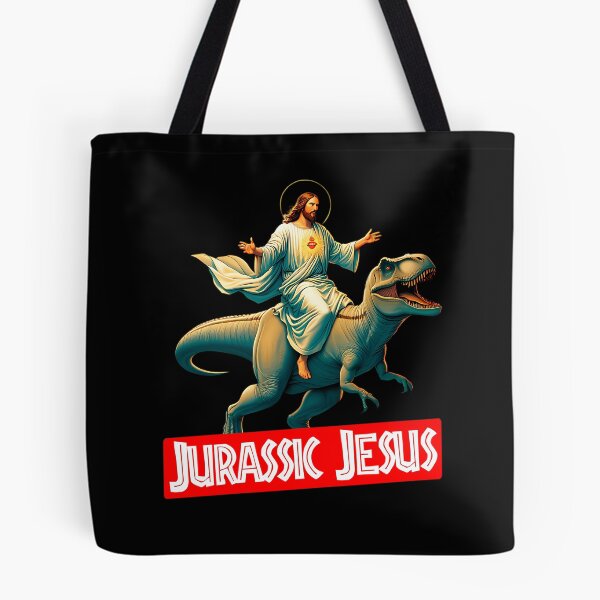 Item preview, Jesus Christ Riding T-Rex designed and sold by CuteIdeaArt.
