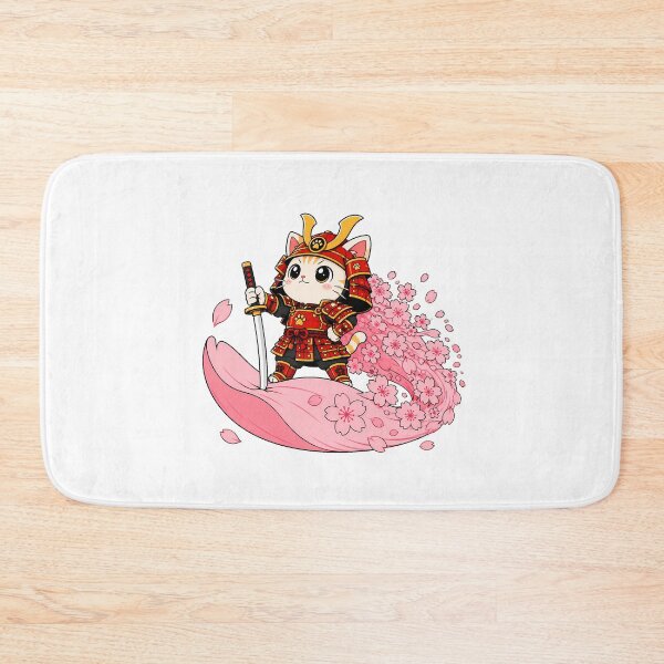 Item preview, Chibi Samurai Cat Warrior With Katana And Cherry Blossoms designed and sold by chattsuede.