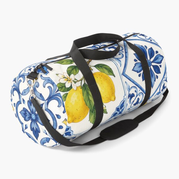 Item preview, Lemon & Blue Mediterranean Tile Pattern – Citrus Azulejo designed and sold by RJACreative.