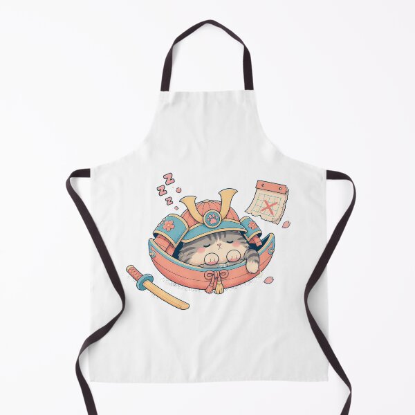 Item preview, Sleepy Samurai Cat Pastel Chibi Anime Lover designed and sold by chattsuede.