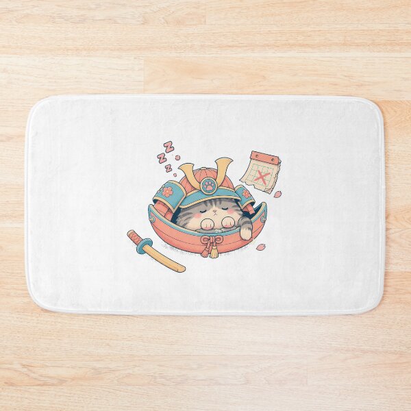 Item preview, Sleepy Samurai Cat Pastel Chibi Anime Lover designed and sold by chattsuede.