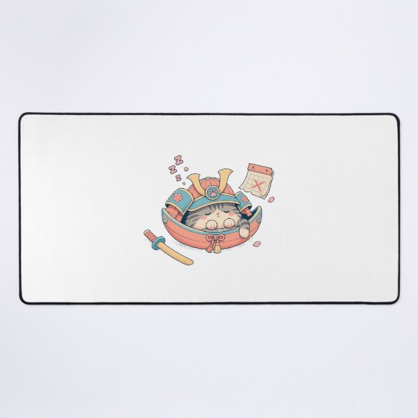 Item preview, Sleepy Samurai Cat Pastel Chibi Anime Lover designed and sold by chattsuede.