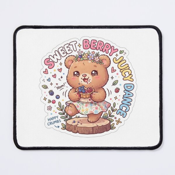 Item preview, Cute Kawaii Sweet Berry Juicy Dance Bear Sticker | Anime Style Happy Crumbs Chibi Art | Cute Bakery Sticker designed and sold by Chipkooo.