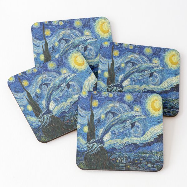 Item preview, Dolphin swimming on a starry night designed and sold by aponwao.