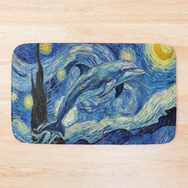 Item preview, Dolphin swimming on a starry night designed and sold by aponwao.