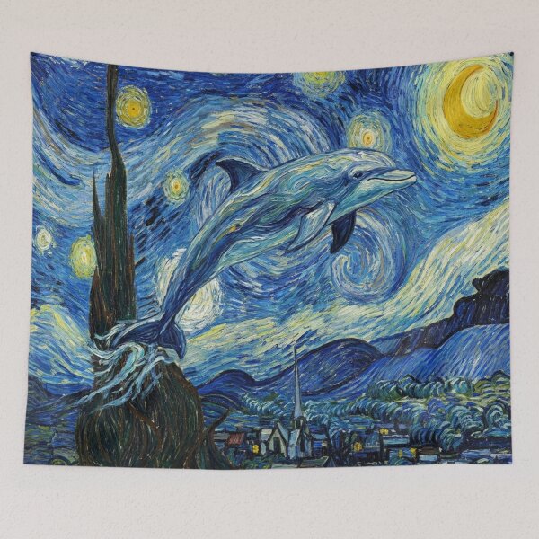 Item preview, Dolphin swimming on a starry night designed and sold by aponwao.
