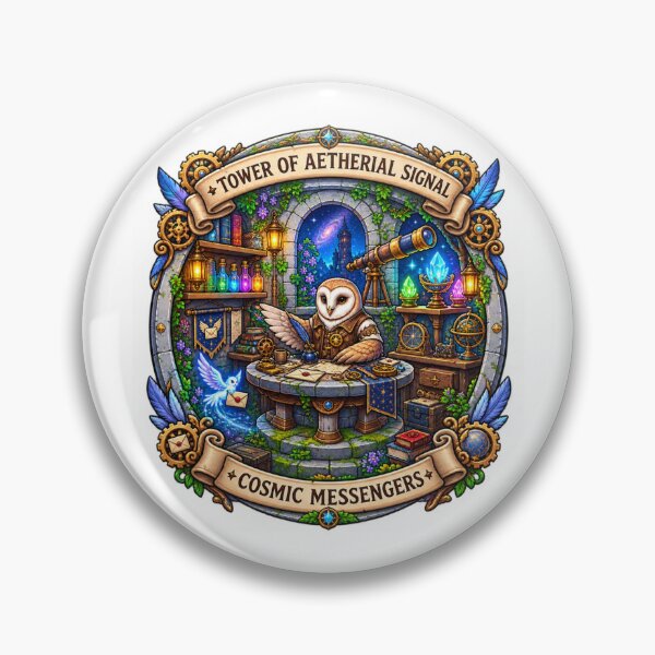 Item preview, Tower of Aetherial Signal | Cosmic Owl Messenger | Enchanted Astronomer Fantasy designed and sold by MrDev.